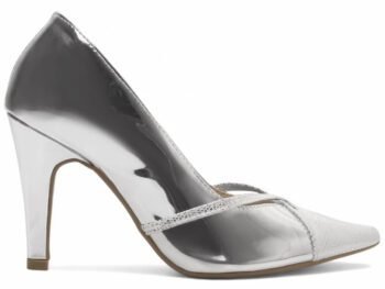 Sapato Scarpin Salto Fino Médio Specchio Prata Torricella AVS 68008B