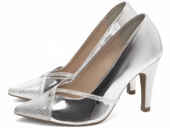 Sapato Scarpin Salto Fino Médio Specchio Prata Torricella AVS 68008B