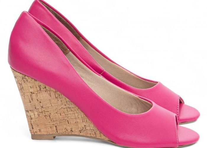 Anabela Plataforma Cunha Sandalia Feminina Pink AVS 105H