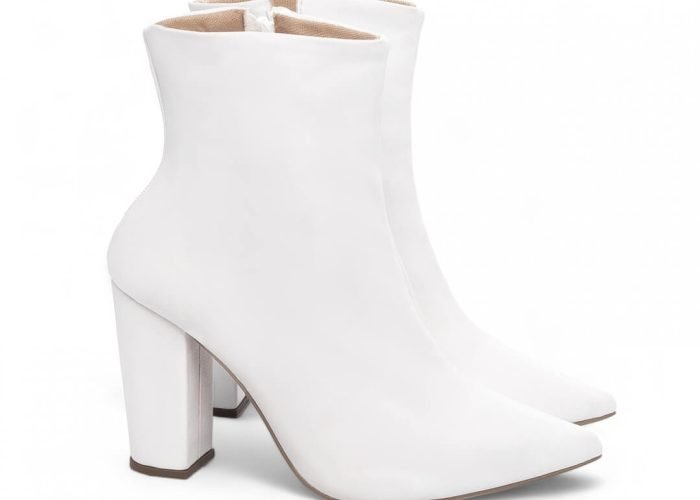 Bota Cano Curto Brancao Salto Quadrado Grosso AVS 65-04B