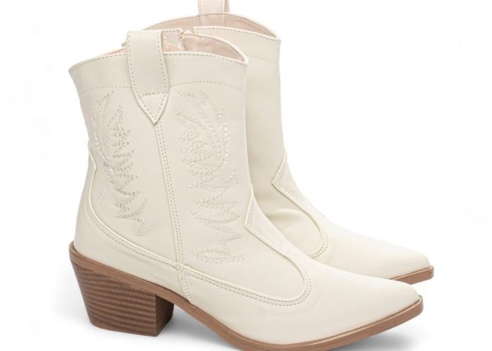 Bota Texana Country Off White Cano Baixo Salto Torricella AVS 500-559B