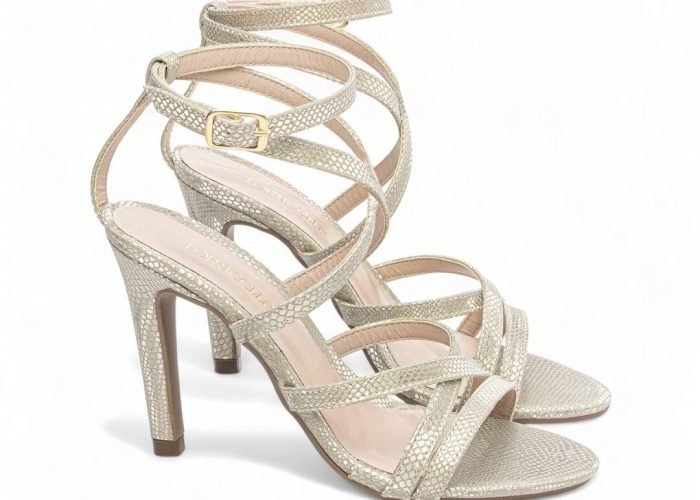 Sandália Feminina Ouro Salto Alto Fino Torricella AVS 301.34B