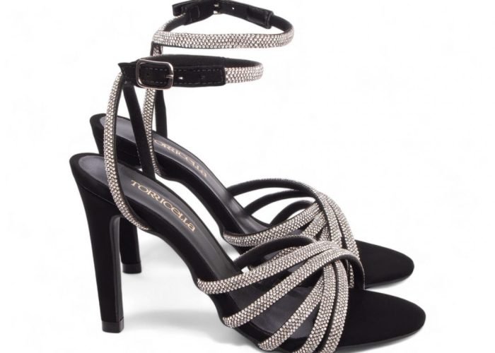 Sandália Feminina Preto Strass Prata Torricella AVS 301.29A