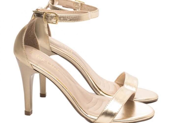 Sandália Feminina Salto Alto Fino Ouro Light Luxo AVS 7060G