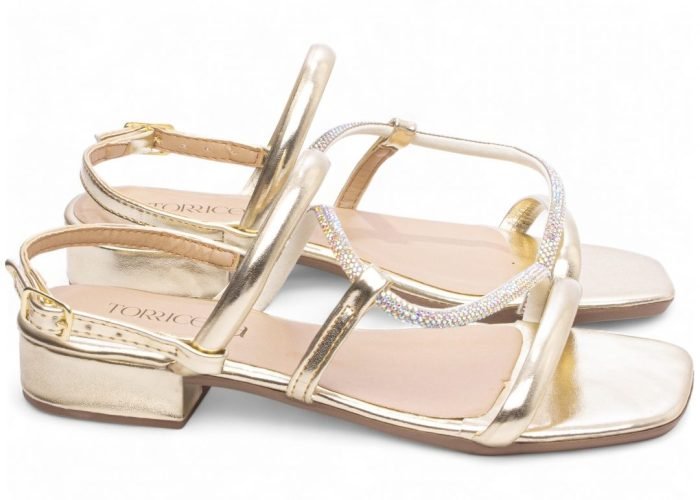 Sandália Feminina Salto Baixo Ouro Light Torricella AVS 1.005D