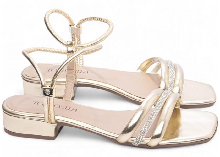 Sandália Feminina Salto Baixo Ouro Torricella AVS 1.003D