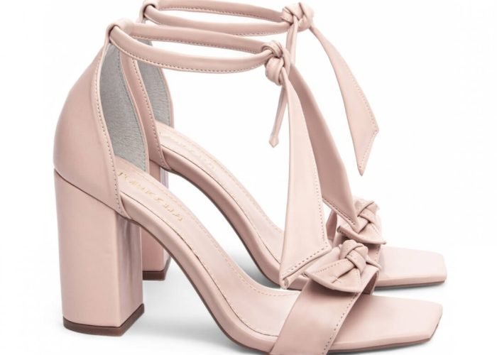 Sandália Feminina Nude Salto Grosso Casual Luxo AVS FST025B