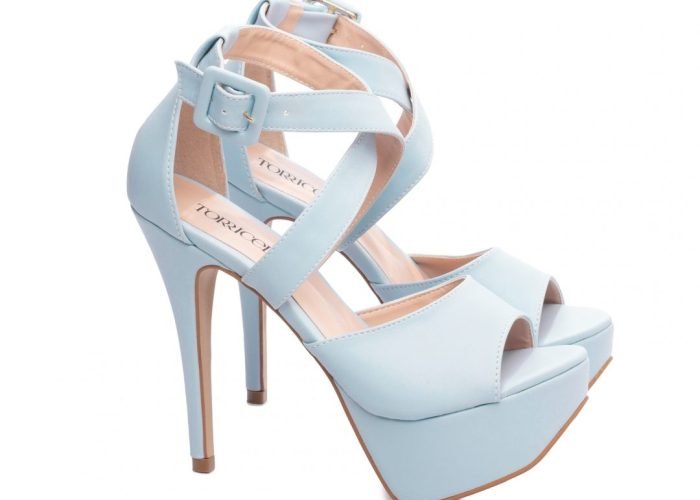 Sandália Meia Pata Feminina Salto Alto Fino Azul AVS 1.205B