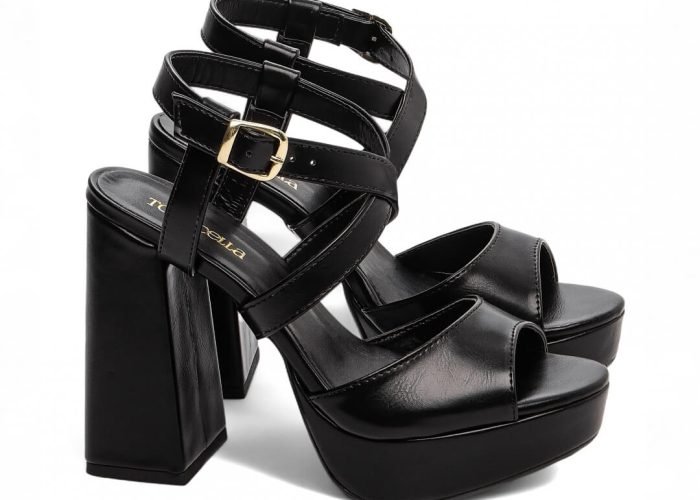 Sandália Meia Pata Feminina Salto alto grosso Torricella AVS K1003A