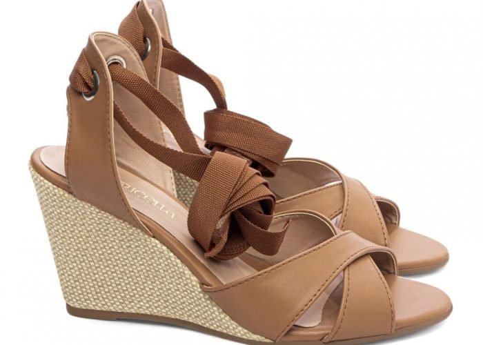 Sandália Plataforma de Cunha Anabela Caramelo Torricella AVS 4072B