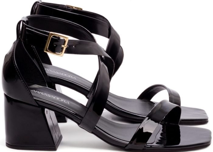 Sandália Salto Bloco Grosso Baixo Numeração Especial Tamanho Grande