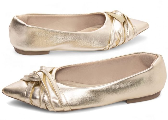 Sapatilha Feminina Bico Fino Ouro Ligth Torricella AVS 147A