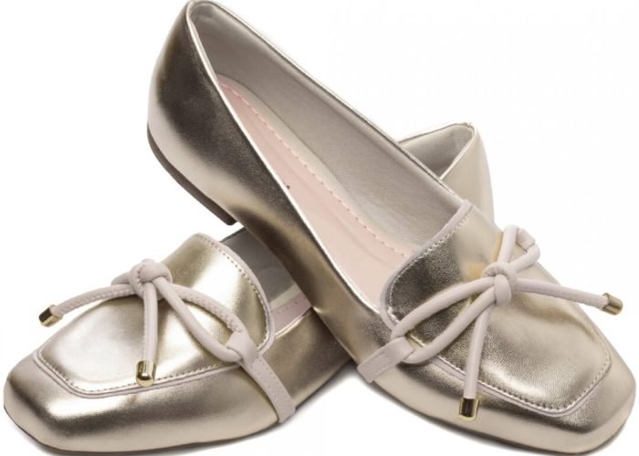 Sapatilha Mocassim Rasteiro Dourado Light Torricella AVS 456.012F