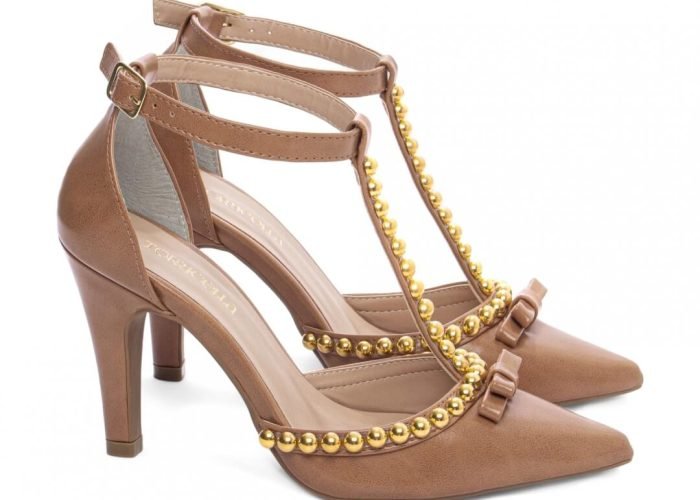 Sapato Scarpin Salto Alto Bico Fino Caramelo Torricella AVS 66080B