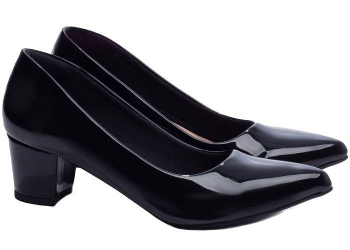 Sapato Scarpin Salto Bloco Grosso Baixo Preto AVS 7050-01A_AR