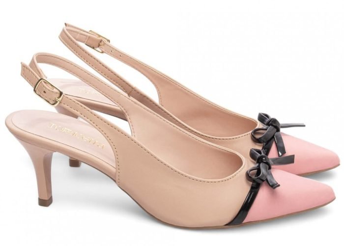 Sapato Scarpin Salto Fino Médio Laço Verniz Preto Torricella AVS 600.19C