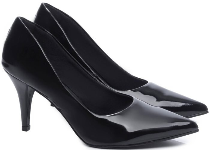 Sapato Scarpin Salto Fino Verniz Preto 8000-02A_AR